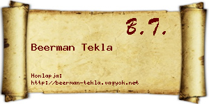 Beerman Tekla névjegykártya